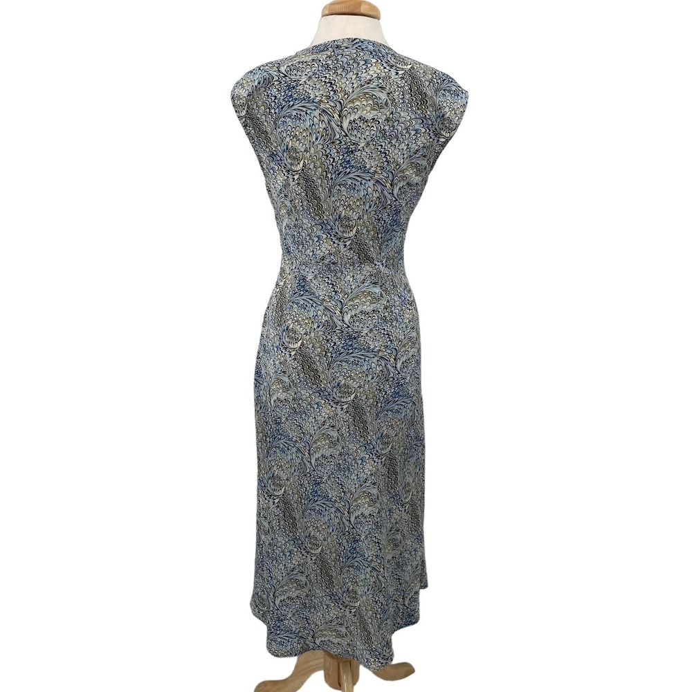 Vintage Blue and Cream Paisley Maxi Dress - Picture 6 of 8